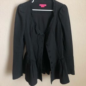 Betsey Johnson Black Peplum Jacket Size 6